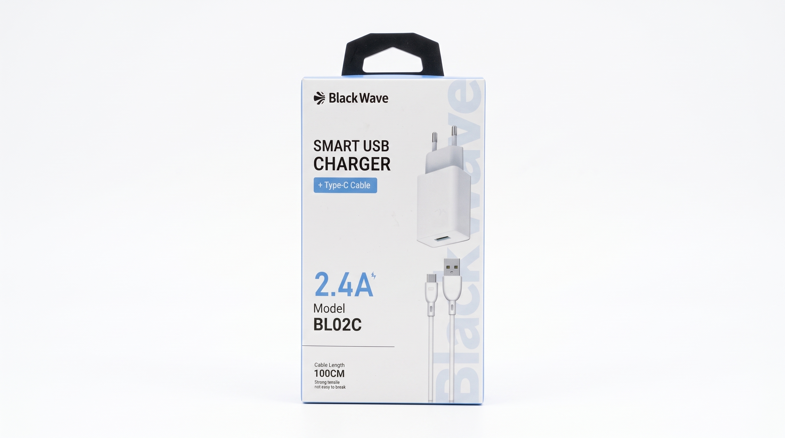 Black Wave BL02C Smart USB Fast Charger + Type-C Cable
